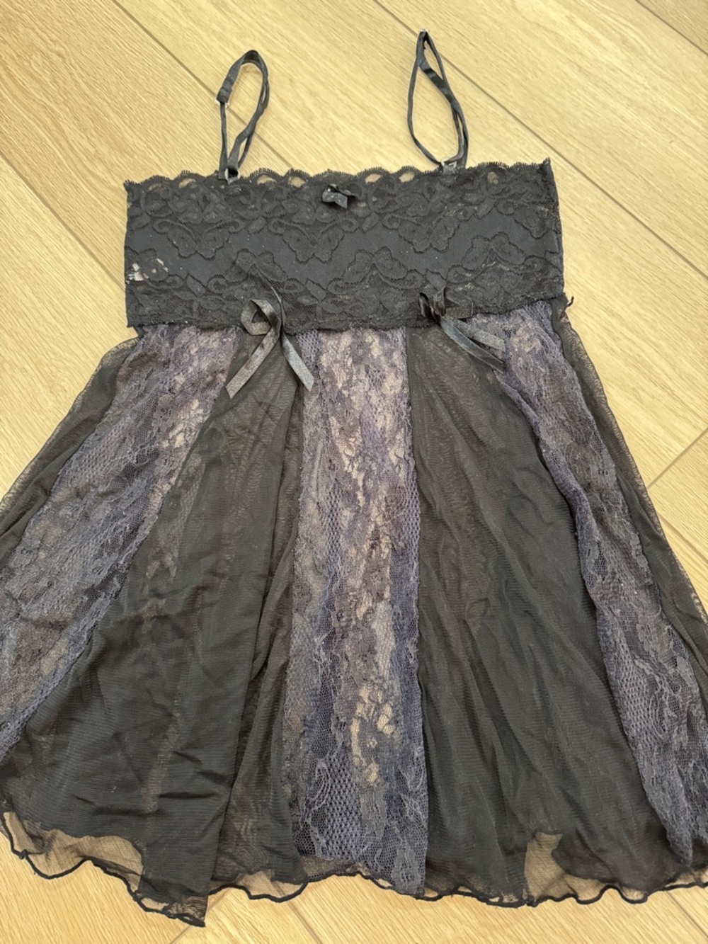Y2K vintage  Winwolf Lace Mesh Babydoll Top Sz L Trendy Whimsigoth grunge